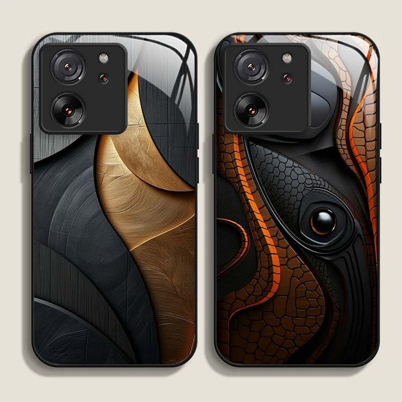 Mechanische Holzstruktur-Muster-Glas-Handyhülle für Motorola Moto G85 G84 G75 G55 G24 Edge 50 Fusion 40 Neo 30 20 Pro 5G Cover