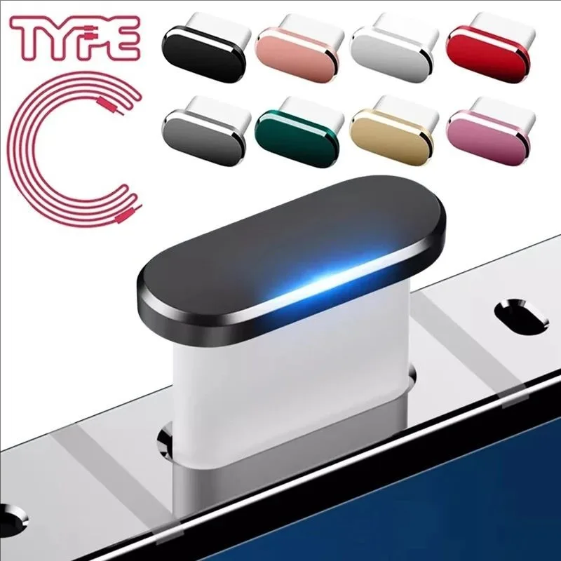 5/1Pcs Metal Type-C Dust Plug USB Charging Port Protector Anti-dust Plug Cover Cap for Samsung Huawei Xiaomi Phone Dustplug Caps