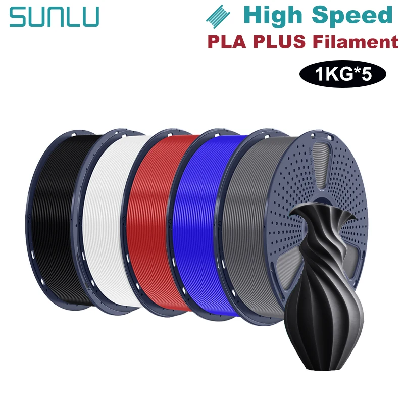 SUNLU 5KG Hoge snelheid PLA Plus 3D-printerfilament 1,75 mm 1000G / rol High Flow Snelle 3D-filament Ontworpen voor snelle printer