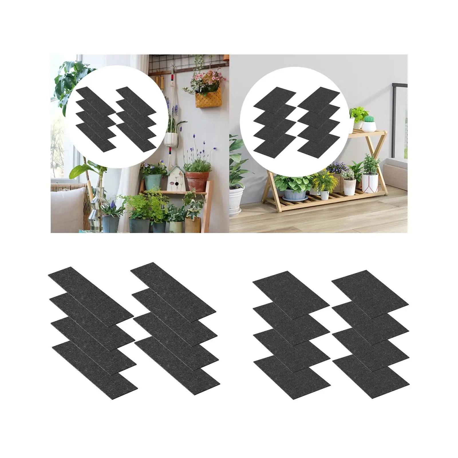 Tapis capillaires noirs à remplacement direct, 8 pièces, tapis de démarrage de graines auto-arrosage pour plantes en pot, serre, jardinage hydroponique