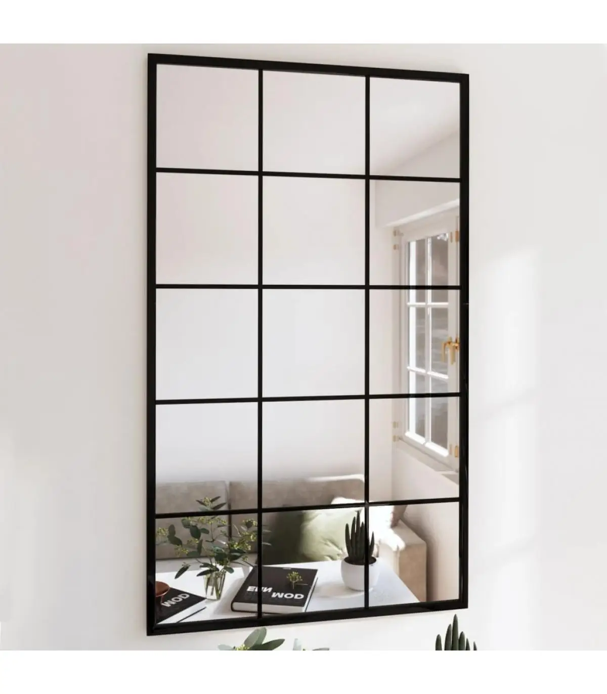 Mirror Wall metal Black 100x60 cm