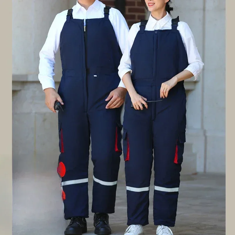 Cold Storage Cold-Proof Large Cotton-padded Trousers One-Piece Cotton Overalls Thickened Warm Winter Canvas working clothes