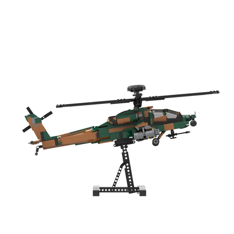 New Military Fighter Weapons AH-64D/E Helicopters MOC Building Block Armed Aircraft Model Set Bricks Toy for Boys Gifts