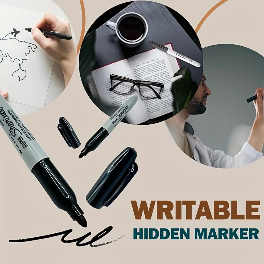 قلم تحديد آمن متين - تخزين مخفي سري للأشياء الصغيرة الثمينة - هدية ممتعة مثالية لديكور المنزل والنوم