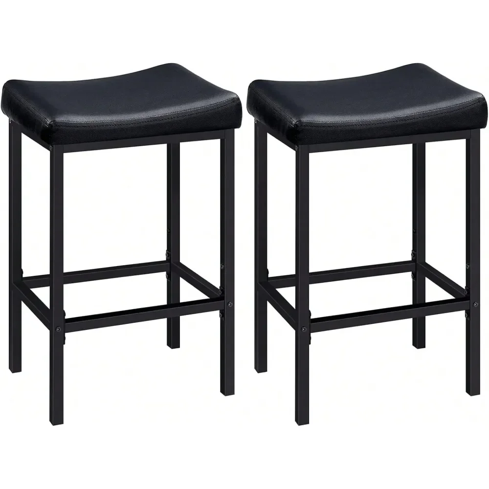 

Stools, Set Of 2 Bar Chairs, Counter Height Stools, Saddle Barstools With Curved Surface, 24.8 Inches, 2.4 Thick holstery, Fo