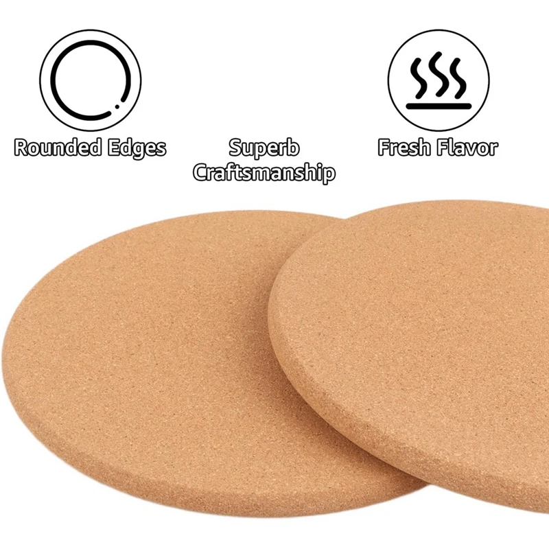 Pack Of 8 Cork Coasters, Round Cork Pot Coasters,Cork Cup Coasters For Pots,Casserole Dishes,Pans,Kitchen And Restaurant