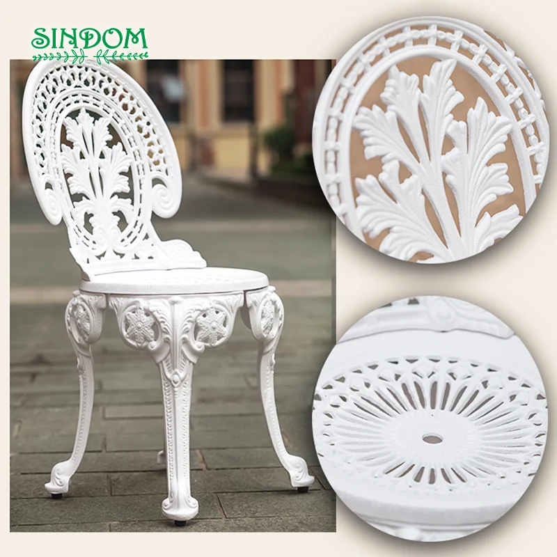 

Садовый мебельный гарнитур в европейском стиле: стол и стулья из литого алюминия для патио и заднего двора