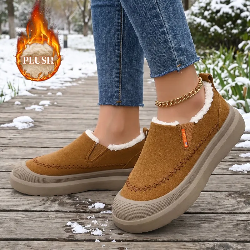 Winternew Sole Women's Shoes Shallow Mouth Plus Sizeplaidcasualeasiest for Matchfashion Boots for Women