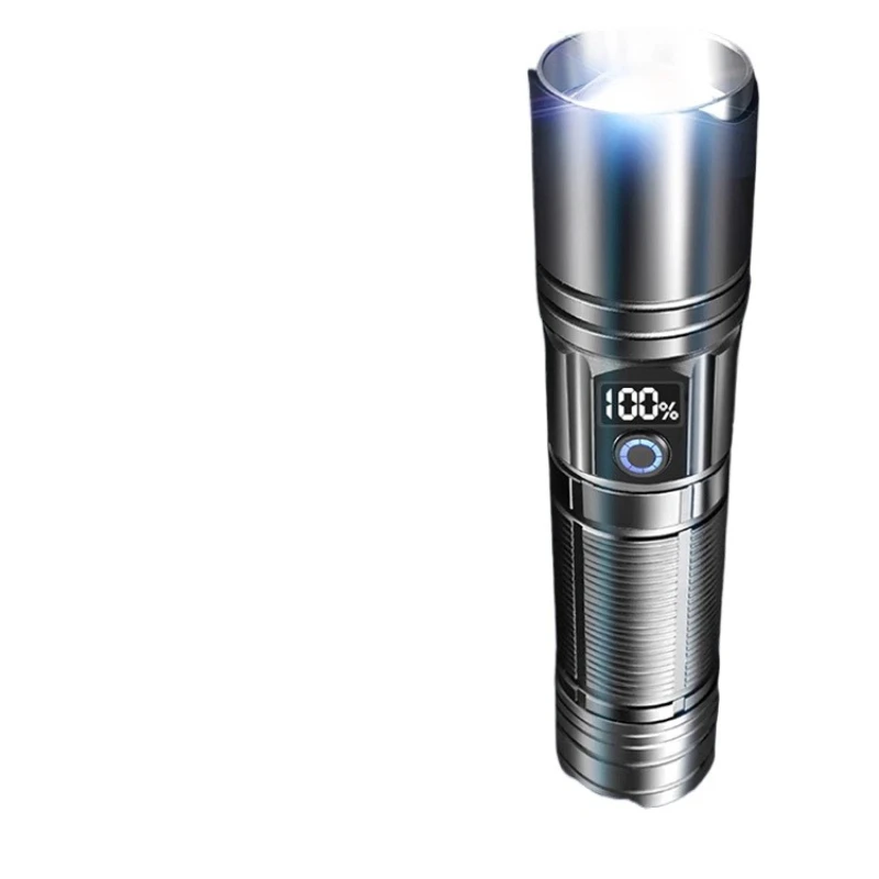 

Rechargeable flashlight super bright small portable laser durable household light remote large capacity