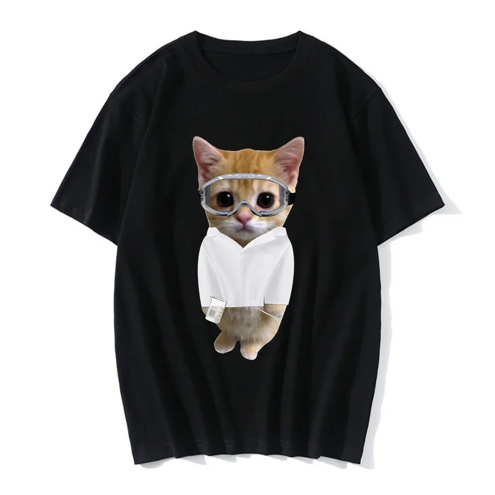 T-shirt d\'été décontracté pour femmes, vêtements de mode décontractés, impression 3D amusante de El Gato Meme, chat qui pleure triste, Munchkin