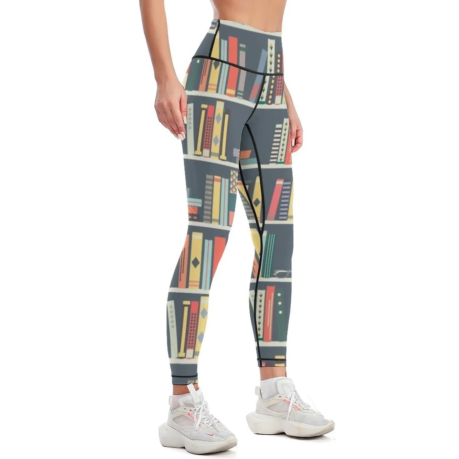 SMART PATTERN BOOKS ON SHELF Leggings for girls Women's fitness Womens Leggings