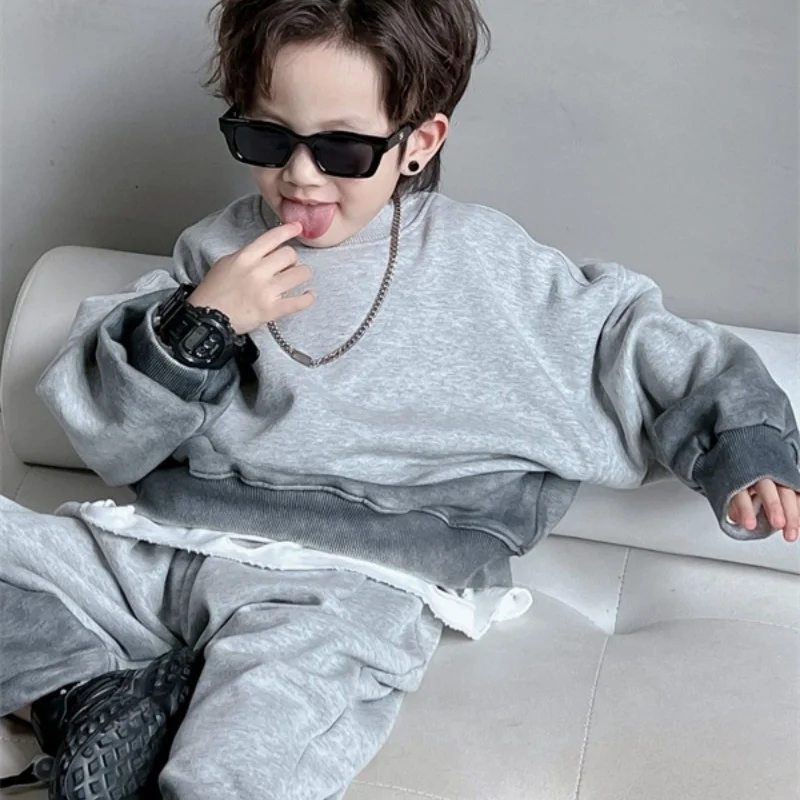 

Boys Sweatshirts +Pants Kids Suits 2PCS/Set Cotton 2024 Charming Spring Autumn Cotton Tracksuit Sport Christmas Gift Children Cl