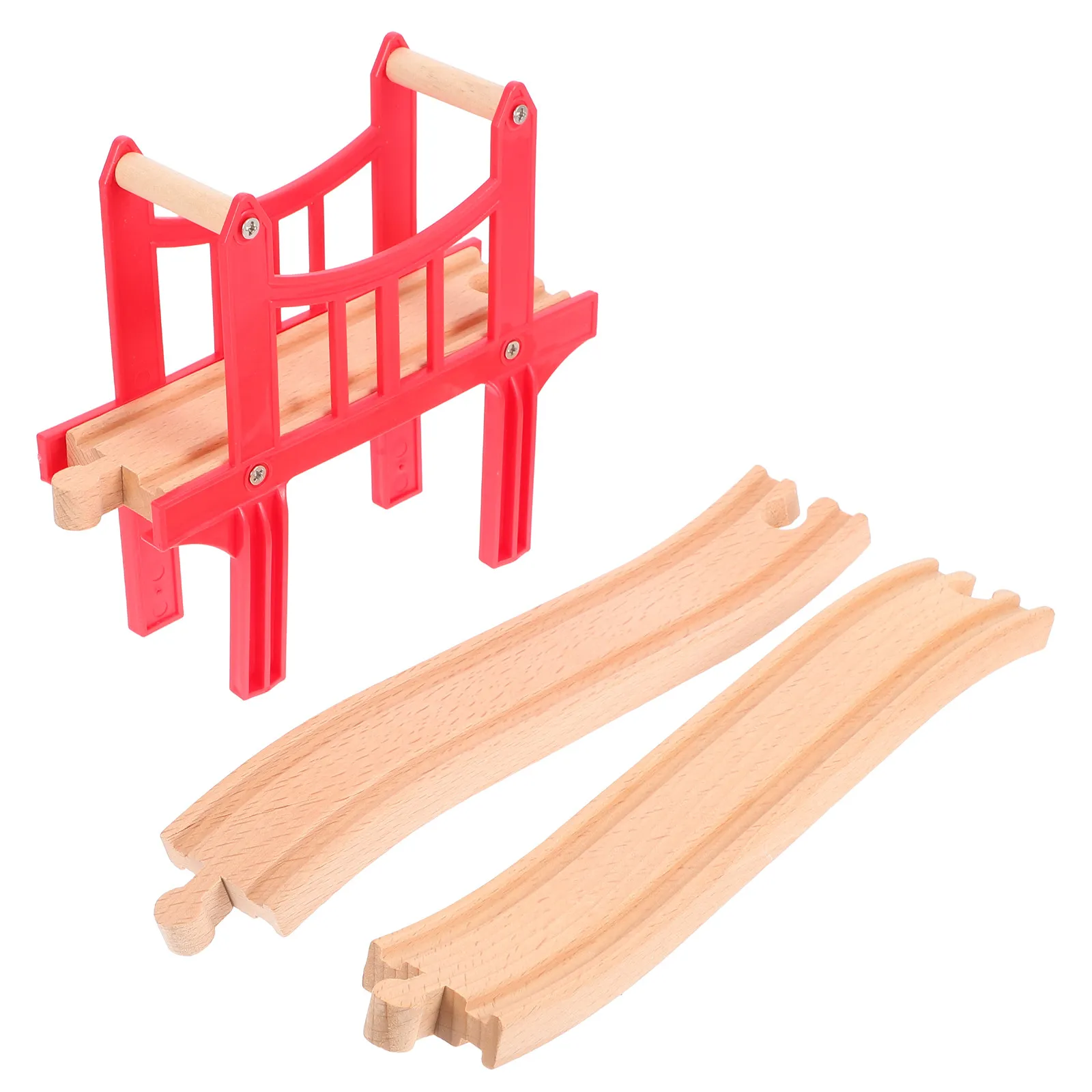 

1Set Wooden Train Track Bridge Kit Durable Connectors Expansion Set for Creative Play Compatible with Wooden Train Track