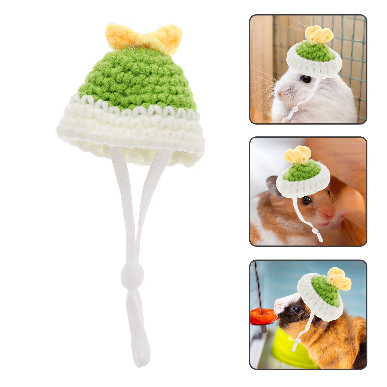 

Green Bud Hat for Hamster Small Festive Pet Hats Animal Acrylic Mini Cute Animals Cartoon Headwear