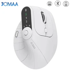 Wireless Vertical Mouse Rechargeable Optical Mice With Function Adjustment Knob Ergonomic Mouse for Multi-Purpose