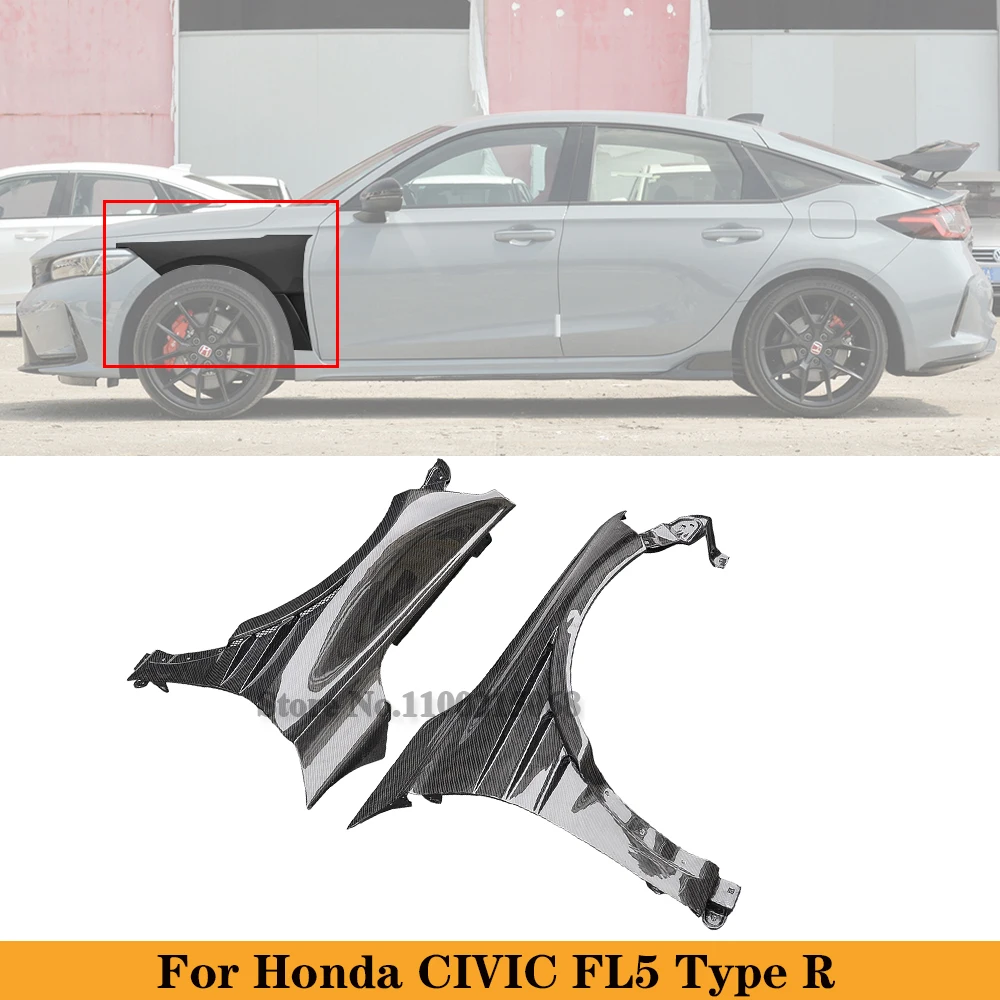 For Honda CIVIC FL5 Type R Hatchback Carbon Fiber Front Bumper Car Side Fender Flares Auto Tuning