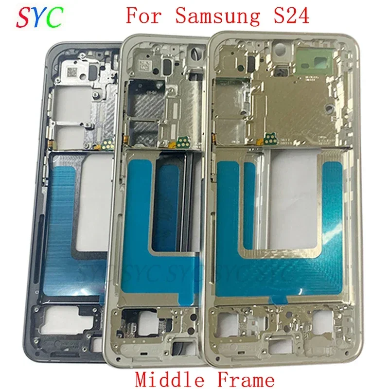 Middle Frame Center Chassis Cover Metal For Samsung S24 S921 Phone Housing LCD Frame Sim Card Tray Repair Parts