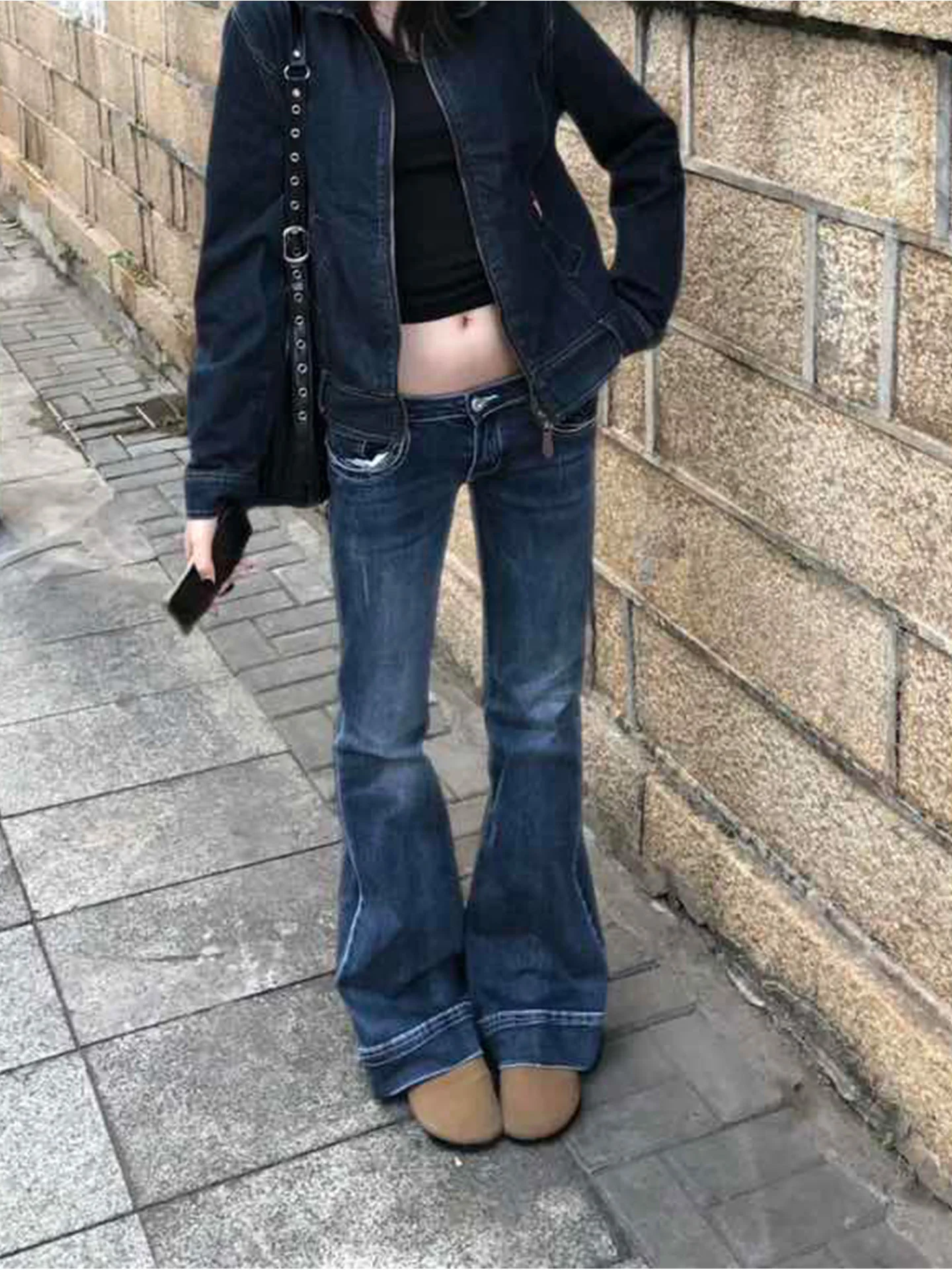 

Женские джинсы Deep Blue Washed Skinny в американском ретро-стиле, летние, новые, облегающие, удлиненные, с низкой посадкой, на молнии