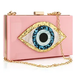 Acrylic Marble Evening Bag Devil'S Eye Fashion Retengular Diagonal Bag For Wedding Or Party For Woman Handbag Clutch Bag