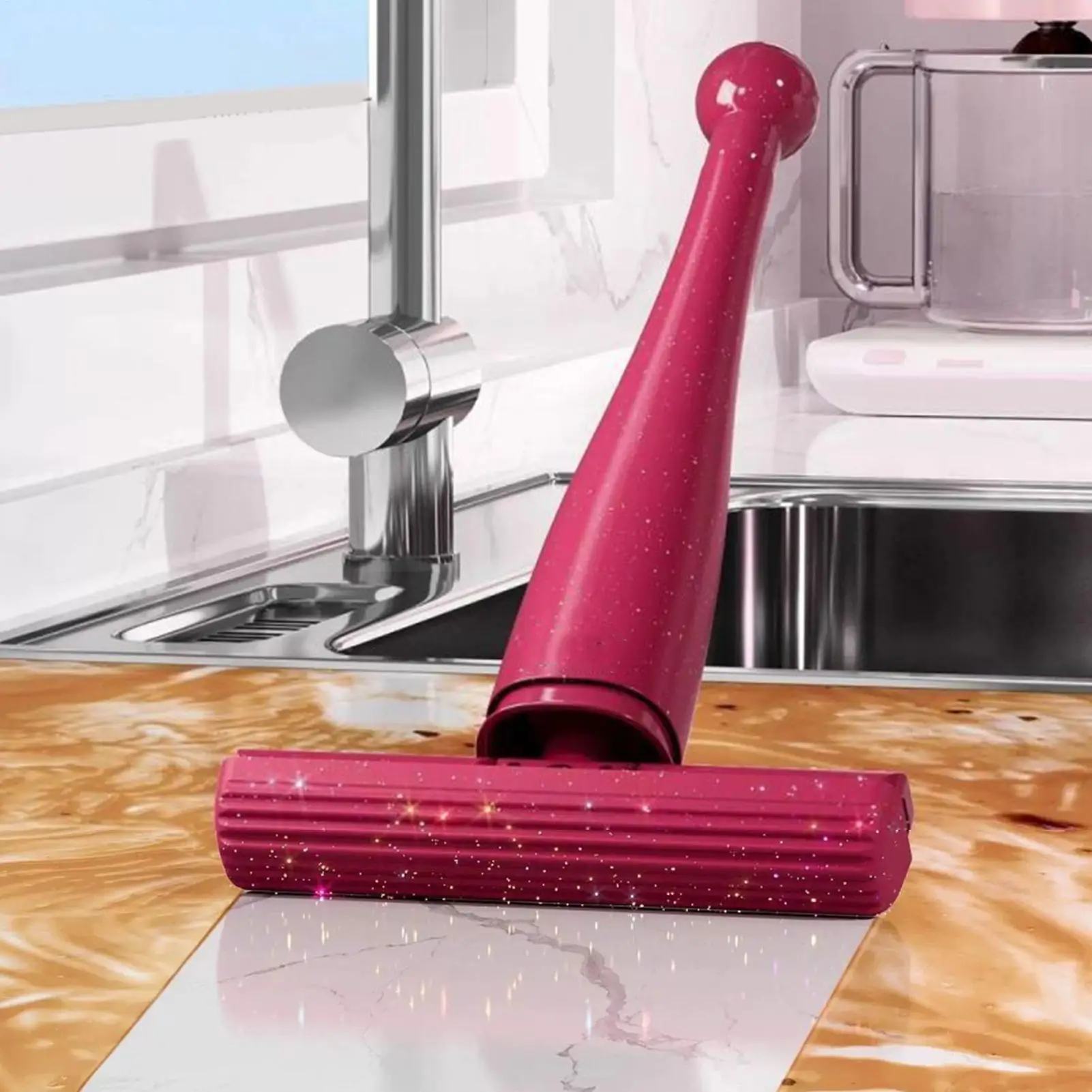 ممسحة صغيرة ذاتية الضغط ممسحة قوية قابلة للطي أدوات تنظيف منزلية لا غسل اليد ممسحة قوية ماصة للحمام المطبخ سطح المكتب #2