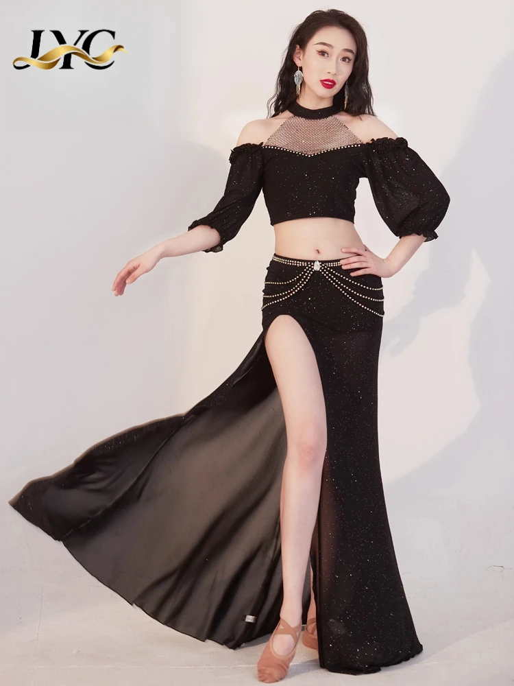 Tenue de danse du ventre nouvellement conçue, vêtements d'entraînement de danse scintillants d'été, jupe supérieure, tenue de Performance