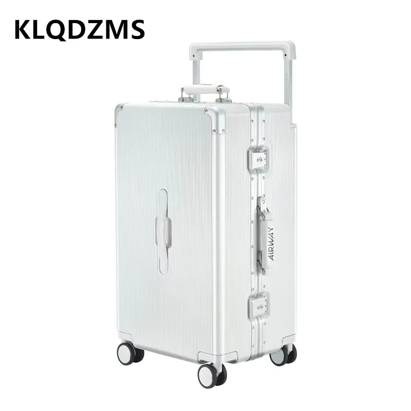 KLQDZMS-Valise à Roulettes de Grande Capacité, Cadre en Aluminium, Essentiels de Voyage Familial, Haute Qualité, 26 ", 28"