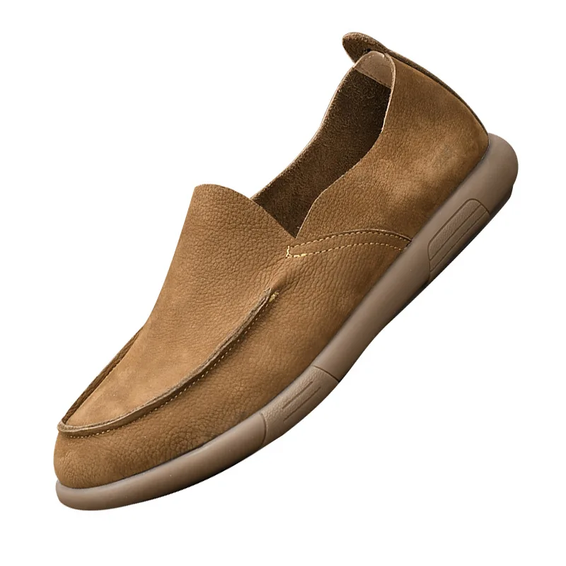 

Мягкая натуральная кожа, повседневная прогулочная старомодная мужская обувь, мужская обувь фермера, рабочая обувь, лоферы из воловьей кожи