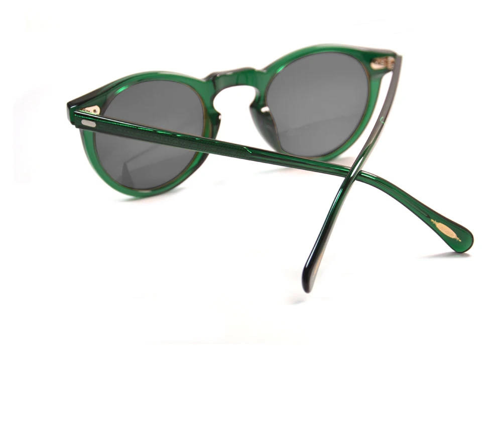 Trending Gregory Peck OV5186 Kreis Transparenter Achat Grüner Rahmen Polarisierte UV400 Sonnenbrille Retro Runde Sundown Fade Brillen – Detail 13