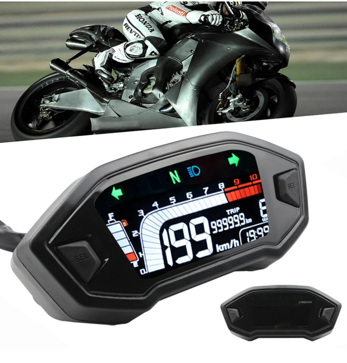 Motorcycle Refitted ATV Instrument LCD Tachometer Oil Gauge LED Digital LCD Instrument ABS Instrument