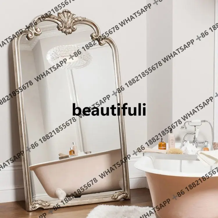 European style dressing, retro fitting, cloakroom, French carved wall-mounted bedroom, American floor mirror