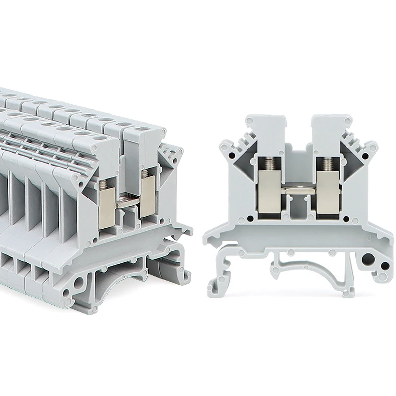 UK-2.5B Rail-Mounted Block Flame Retardant Terminal Strip UK-3N 5 6 10 16 25 Double Layer Non-Slip Wire