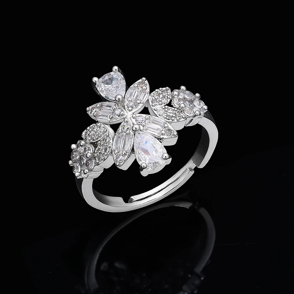 

Fashionable Women's Large Wedding Jewellery Set 4 Piece Luxury Bridal Sets CZ Elegant Women's Necklace and Earrings Wedding Sets