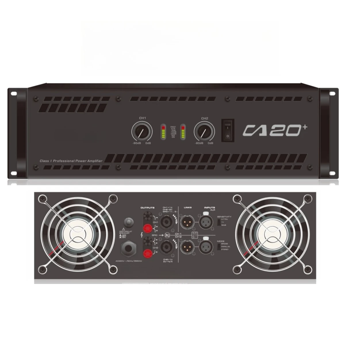 New Acoustic Power Amplifier CA20 + 2000W, Two-Channel Power Amplifier, Post-Amplifier