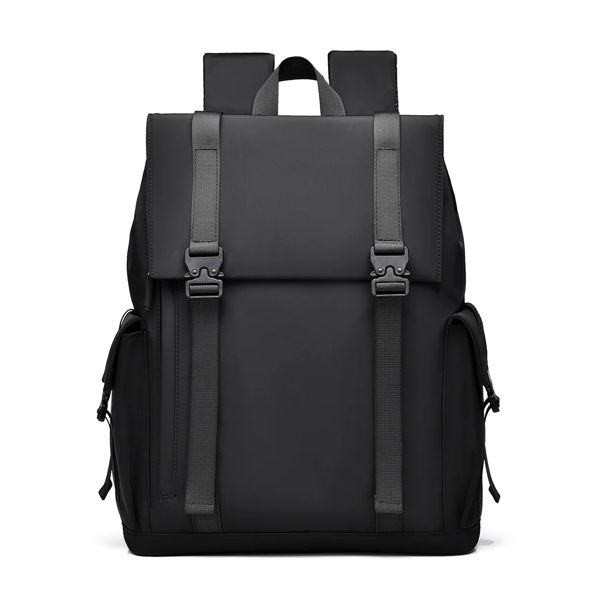 Blue Flap Top Casual Backpack with Buckle Closure Water Resistant Fabric Suitable for Daily School Work and Casual Use