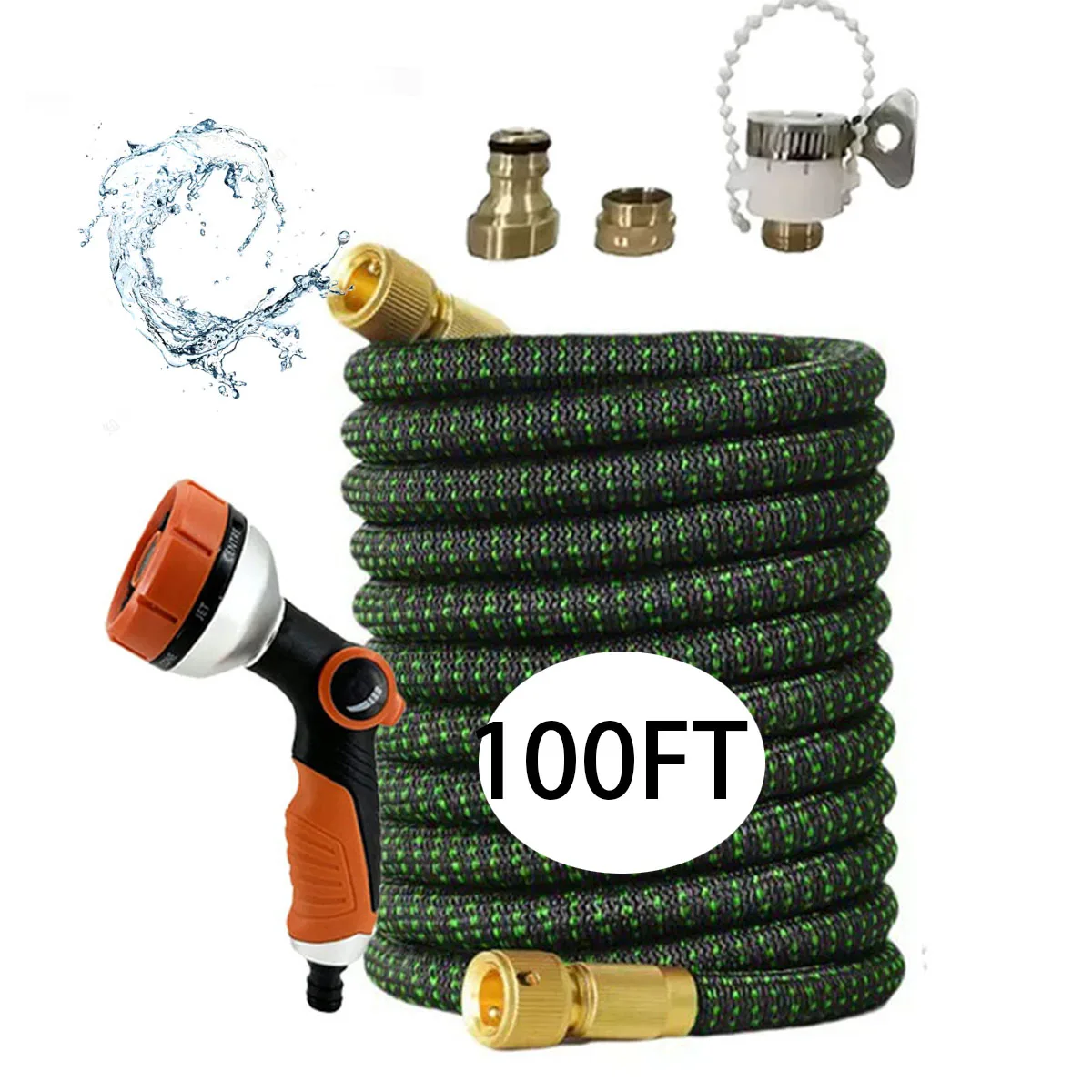 

Мощный водяной пистолет высокого давления, автомойка, регулируемая насадка, телескопический шланг, многофункциональный инструмент для полива сада