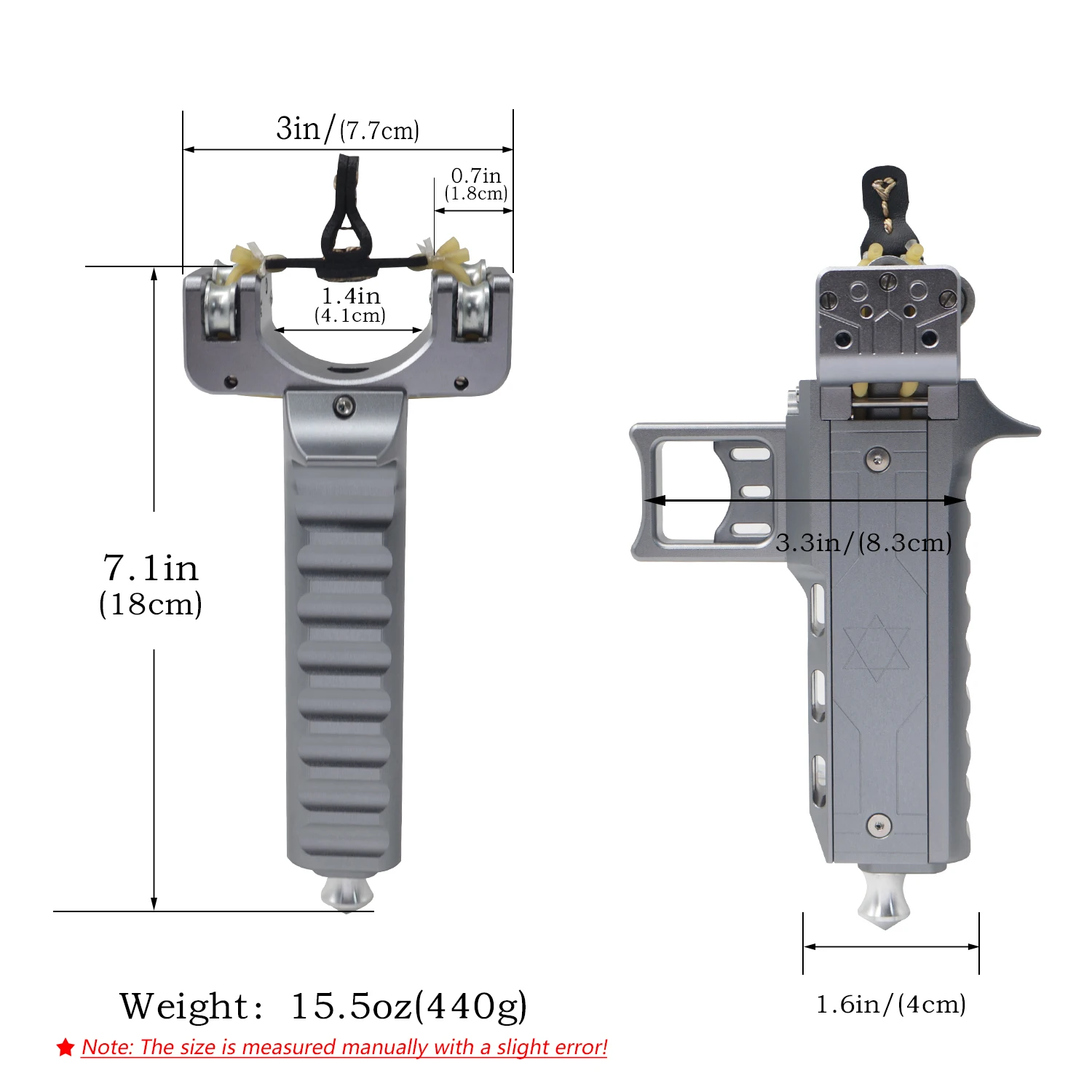 Silver Aluminum Alloy Slingshot Side Lever Dual-Channel 24-Round Magazine Outdoor Practice Gear