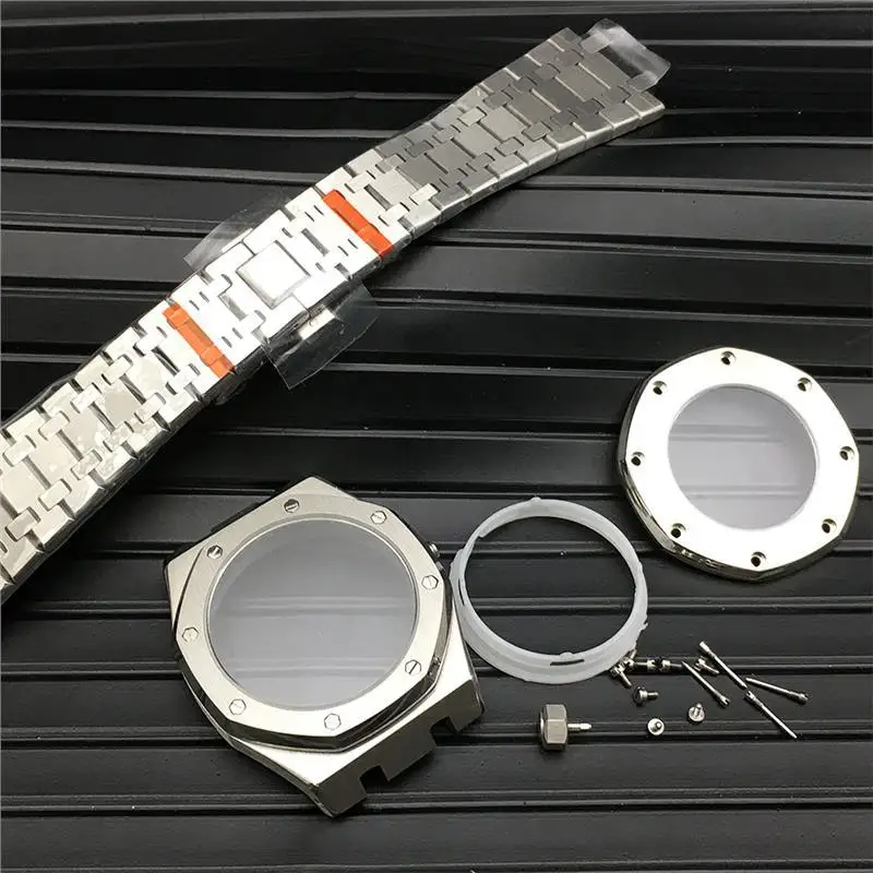 

41MM Watch Accessories Case Full Set of Stainless Steel Case Sapphire Suitable for Seiko NH35 Movement