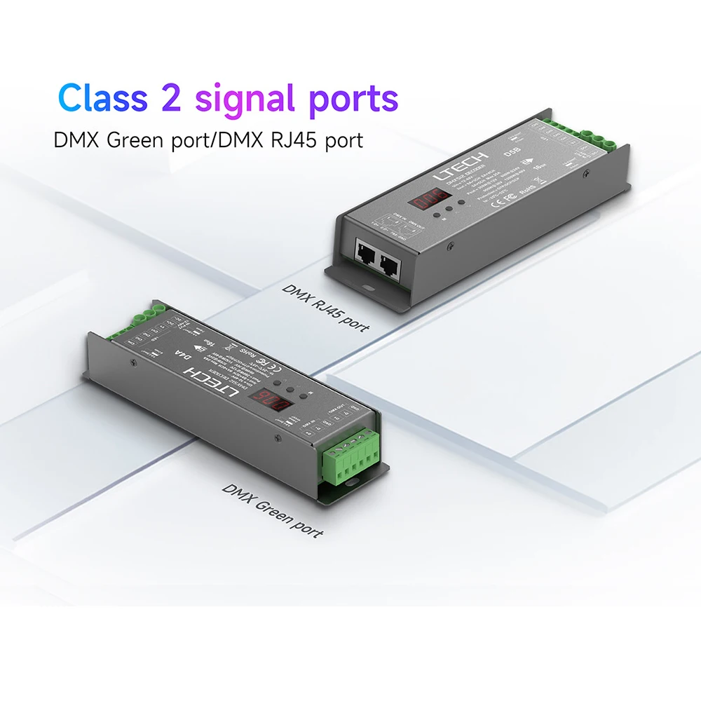 LTECH 4 Channel 5CH DMX Decoder RGBW PWM DMX512 Dimmer Driver CCT RGB RGBW RGBCT LED Strip Light DMX Controller Input 12V-48V DC