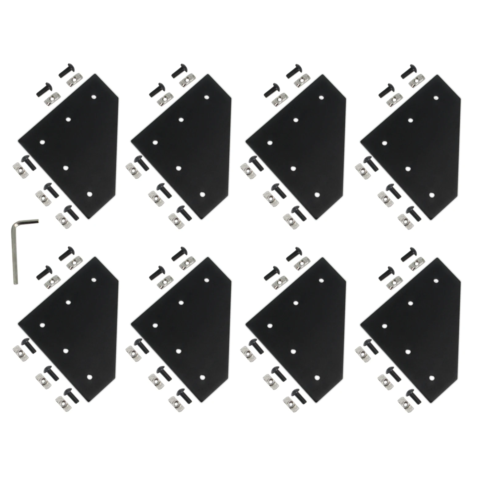 4040s L Shape Corner Bracket Plate with M6 Screws +T-Nuts, 5-Hole 90 Degree Joint Board Plate for 4040 Series Aluminum Profile