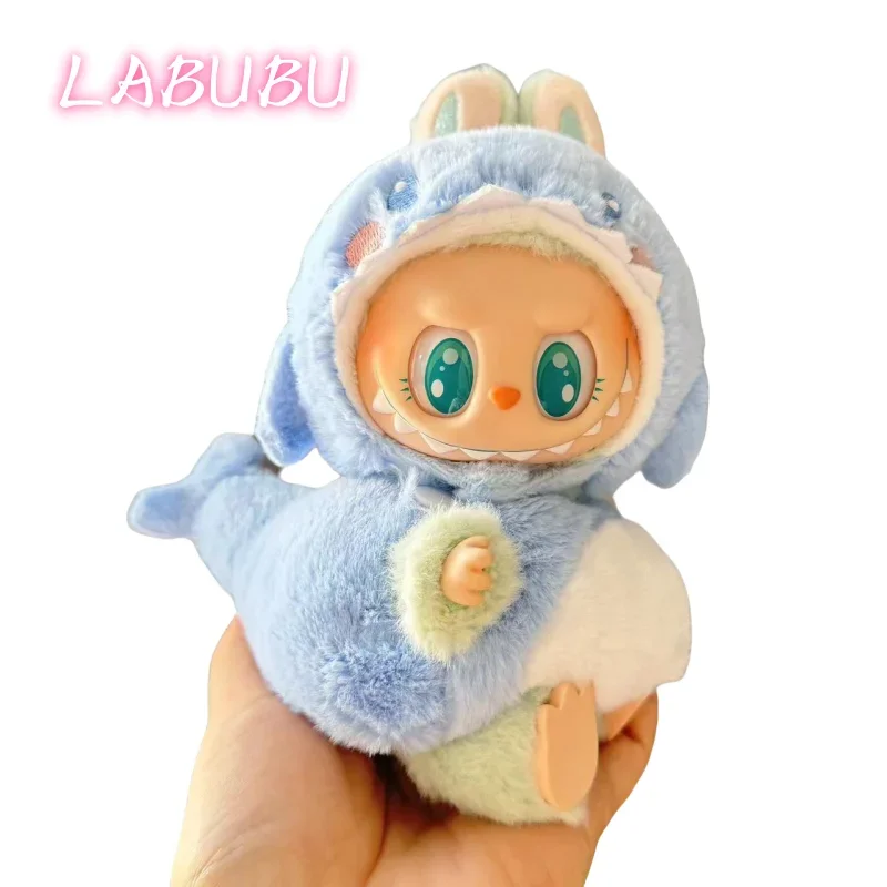 First/Second Generation LABUBU Doll Clothing Pendant Sitting Party Doll Clothes Blue Shark Baby Elk Set Doll Clothes Children