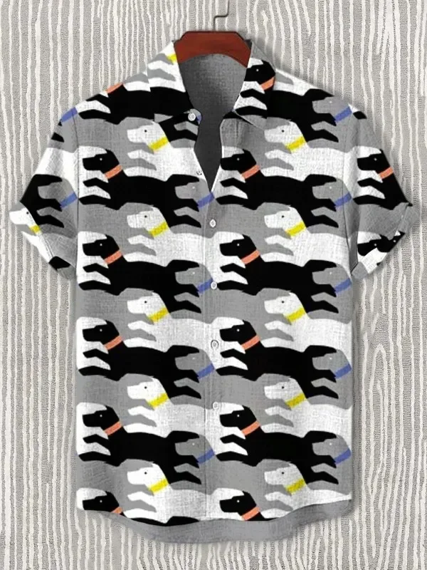 

Men's Art Graphics Shirts Short Sleeved Button Down Lapel Shirt For Summer Oversized Tops Vacation Casual Hawaiian Shirts