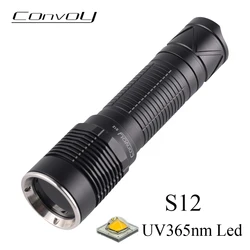 Convoy S12 UV 365nm Flashlight with ZWB2 Filter 21700 Linterna Led High Powerful EDC Torch Flash Light Portable Lanterna