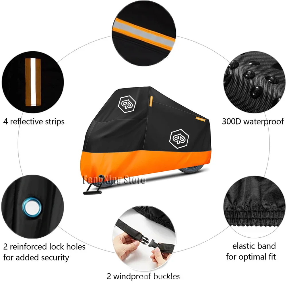 ل بياجيو ليبرتي 125 MP3 500 ميدلي بيفرلي 300 ZIP50 X7 غطاء دراجة نارية مقاوم للماء في الهواء الطلق سكوتر UV حامي غطاء للمطر #3