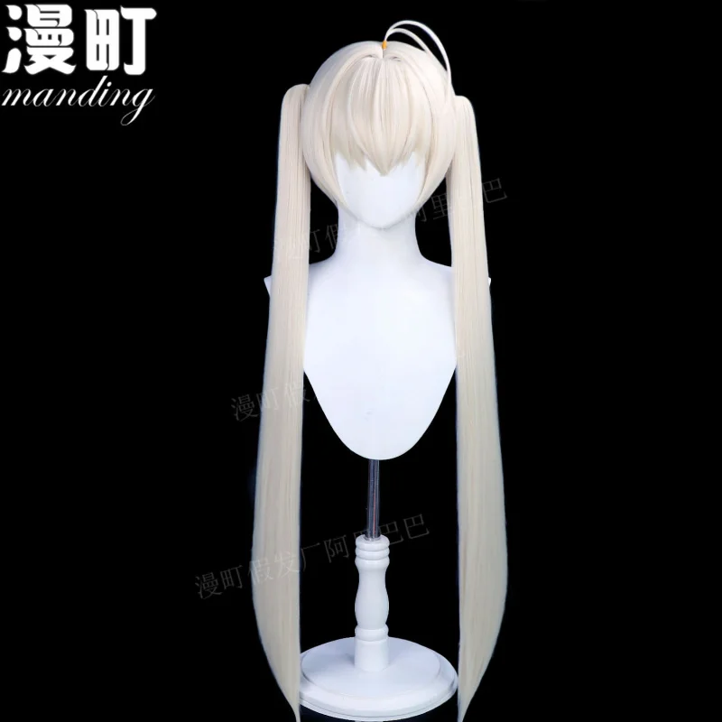 模擬頭皮春の日ワイルドベンド cosLong ウィッグドームガール運命細かい三つ編みダブルポニーテールヘッドドレス