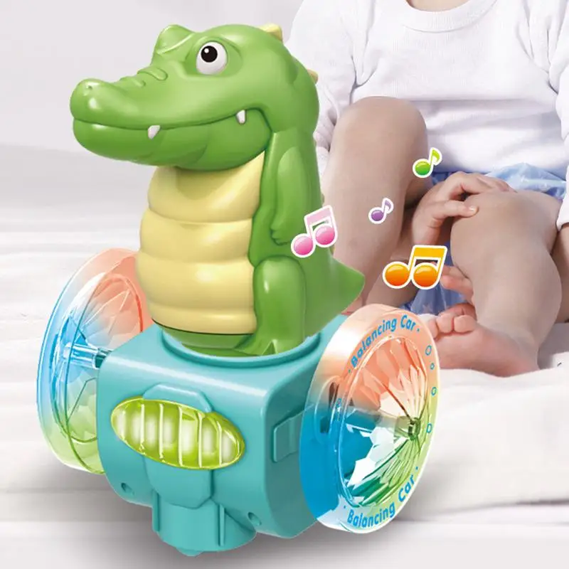 Ilumine música brinquedos elétricos interativos dos desenhos animados crocodilo sensorial brinquedo educacional aprendizagem precoce habilidade motora fina brinquedos meia