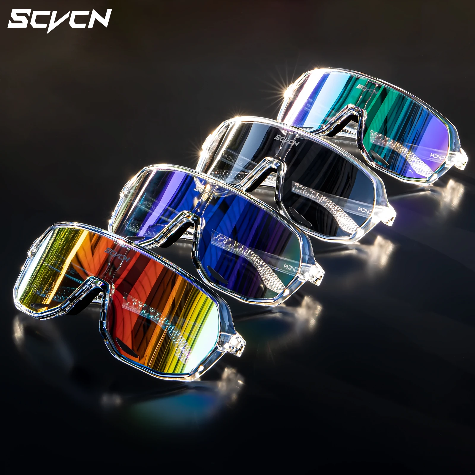 SCVCN Cycling Glasses Photochromic Cycling Sunglasses UV400 Bicycle Eyewear Sports MTB Outdoor Bike Goggles Sunglasses Eyepieces