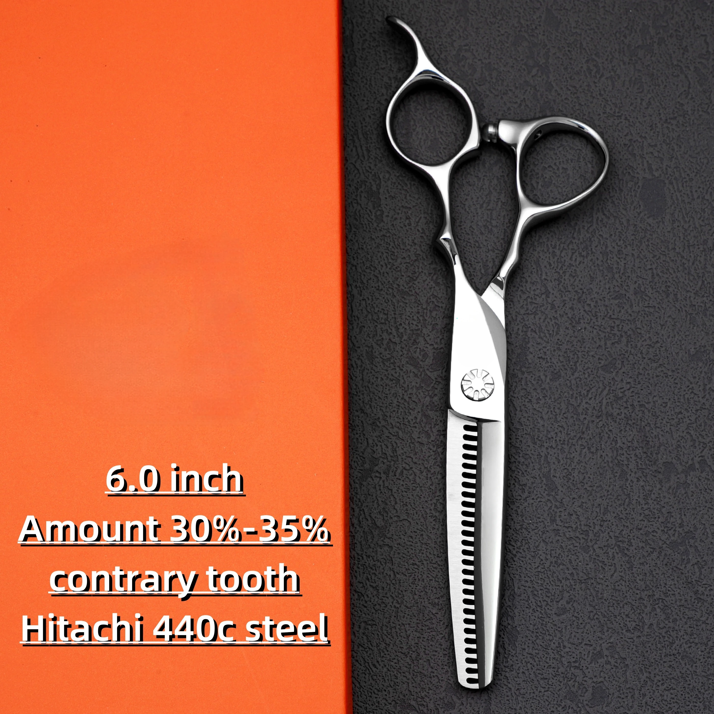 

6.0 inch Contrary tooth Professional Barber scissors，man and woman thinning shears，High-end Japan 440C steel Barber accessories