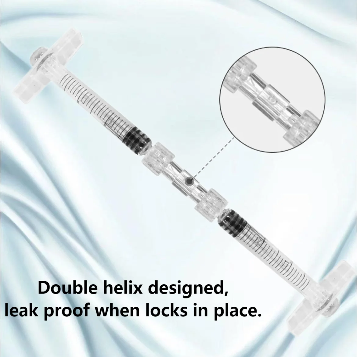 50/100pcsLuer Double Helix Sterile Syringe Connector for Drug Guide Device Durable Disposable Plastic Transparent Coupler