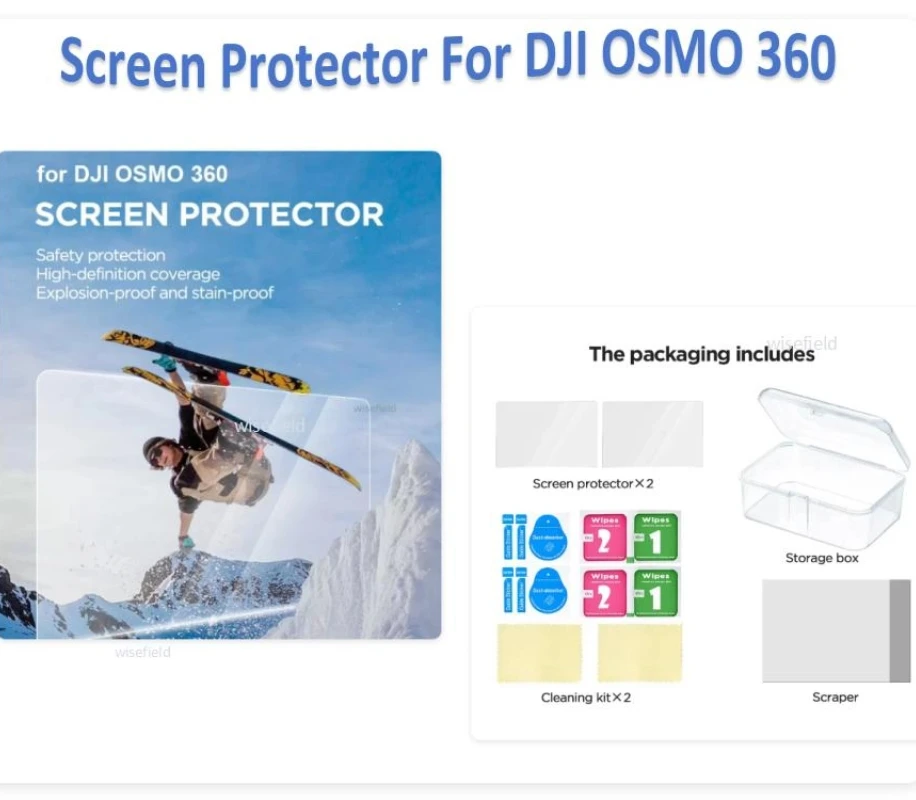 2 pcs For DJI osmo 360 HD Tempered Glass Screen Protector for DJI 0smo 360 Camera Protective Film