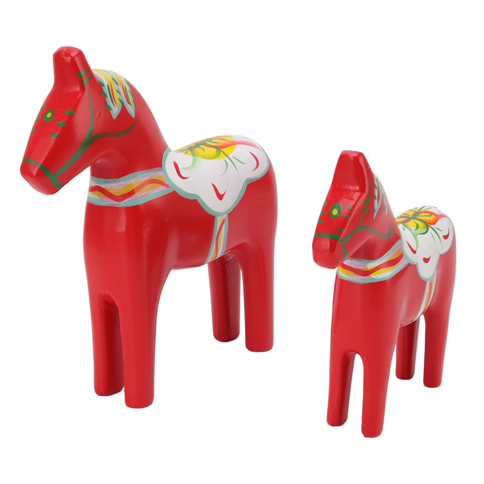1 par de figuras de estatua de caballo Dalecarlian de madera de caballo Dala sueco de madera para decoración de adornos